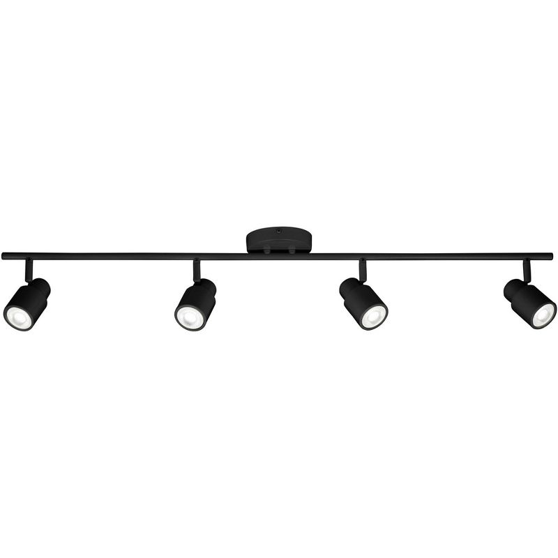 Pro Track Melson 4-Head LED Wall or Ceiling Track Light Fixture Kit Spot Light GU10 Dimmable Adjustable Black Modern Kitchen Bathroom Dining 40" Wide, 1 of 11