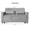 Kumasinova Convertible Sofa Bed with Adjustable Backrest, Velvet Loveseat to Sleeper Bed, Sturdy Wood Frame, 2 Lumbar Pillows, Couch for Living Room - 2 of 4