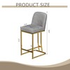 Kumasinova Set of 2 Counter Height Bar Stools, Modern Counter Stools with Metal Legs, Dining Bar Chairs Set, Flexible Dining Chairs - 2 of 4