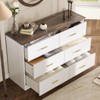 Farmhouse 47 '' W 6 Drawer Bedroom Dresser, Wood Rustic Wide Chest of Drawers for Bedroom, Closet Storage for Bedroom - 3 of 4