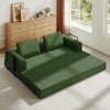Ridstar Corduroy Folding Convertible Sofa Bed with Cylindrical Pillow & Fixed-Shape Frame for Living Room & Bedroom-Emerald Green - 2 of 4