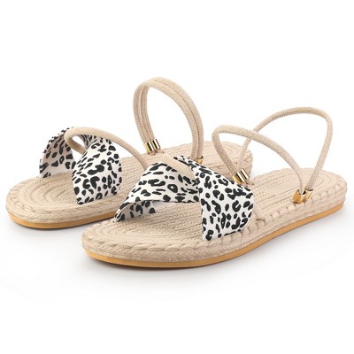 Allegra K Women's Open Toe Two Way Wear Twist Strap Slip-on Slingback Flat Sandals