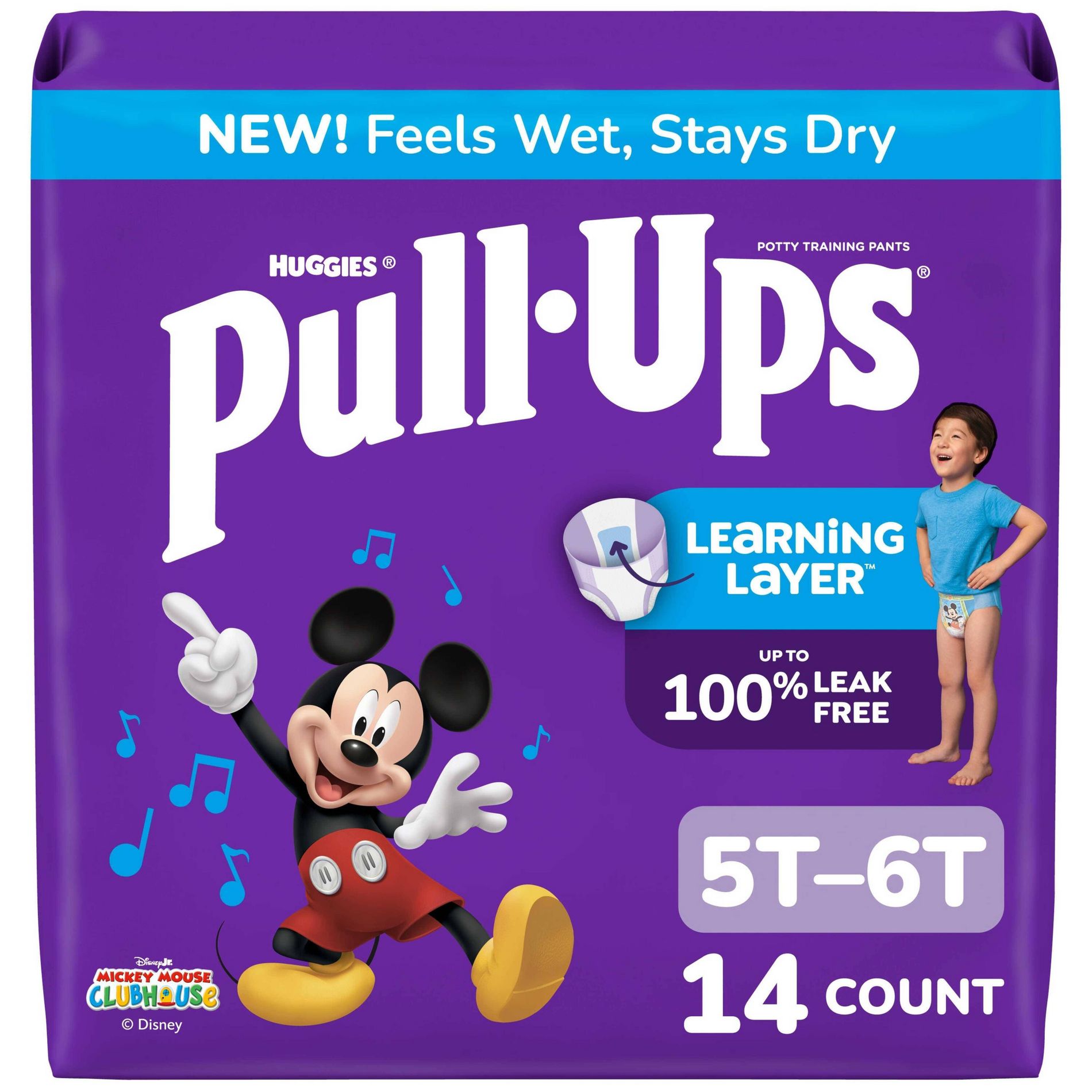 Pull-Ups Boys' Potty Training Pants - Size 5T-6T - 14ct: Hypoallergenic, Tear Away Sides, Leak Guards, Non-Toxic