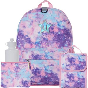 CLUB LIBBY LU Light Pink Galaxy Backpack Set for Girls, 16 inch, 6 Pieces - Includes Foldable Lunch Bag, Water Bottle, Scrunchie, & Pencil Case - 1 of 4