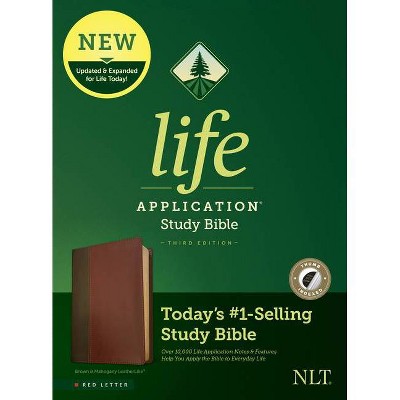 NLT Life Application Study Bible, Third Edition (Red Letter, Leatherlike, Brown/Tan, Indexed) - (Leather Bound)