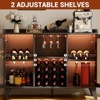 47" Industrial Coffee Bar Cabinet with LED Lights, Wine Bar Cabinet for Liquor and Glasses - 3 of 4