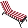 1PCS Set Outdoor Lounge Chair Cushion Replacement Patio Funiture Seat Cushion Chaise Lounge Cushion-Red/white - 2 of 4