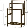 Hachikiko 3-Tier Standing Towel Rack with Storage Shelf - Natural Bamboo Mocha Towel/Blanket Holder, (Eco-Friendly, Heavy-Duty) - 4 of 4