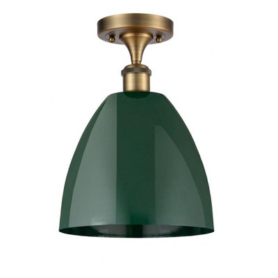 Plymouth Dome - 1 Light Semi-Flush Mount In Industrial Style-12.88 Inches Tall and 9 Inches Wide