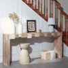 KIGFTSOD 71" Modern Rustic Console Table - Sculpted Block Design, Narrow Sofa Table for Hallway, Living Room, Foyer - 4 of 4