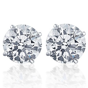 Pompeii3 1 1/10 Ct TW Natural Diamond Studs in 14k White or Yellow Gold - 1 of 3