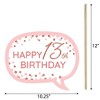 Big Dot Of Happiness 13th Pink Rose Gold Birthday Centerpiece Sticks - Set Of 15 Table Toppers