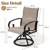 Pellebant Patio Swivel Dining Chairs with Sunbrella Textilene Mesh Fabric, Outdoor Furniture Gentle Rocker Chair with Back and Arm - 3 of 4