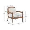 Set of 2 Mid-Century Modern Accent Chairs,Solid Wood Accent Chair with Rattan Backrest and Cushions,Living Room or Bedroom Armchairs-Koiai - 4 of 4