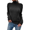 Imily Bela Women's Autumn/Winter Casual High Neck Long Sleeve Cable Knit Solid Slim Fit Turtleneck Sweater Pullover Tops - 2 of 4