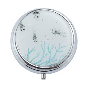 Unique Bargains 3 Grid Round Design Pill Case 1 Pc - 1 of 4