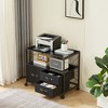 VECELO 3-Drawer Rolling File Cabinet, Mobile Printer Stand with Open Storage Shelf, Fits A4 or Letter Size - 2 of 4