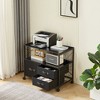 VECELO 3-Drawer Rolling File Cabinet, Mobile Printer Stand with Open Storage Shelf, Fits A4 or Letter Size - image 2 of 4