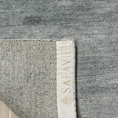 Handmade Dark Grey Wool and Viscose 6' x 9' Area Rug