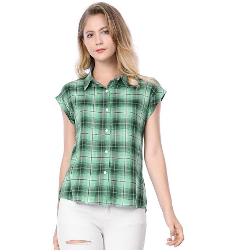 Allegra K Women's Polka Dots 3/4 Sleeve Casual Button Front Shirts : Target