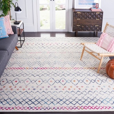 Beige and Ivory Reversible 8' x 10' Cotton Area Rug