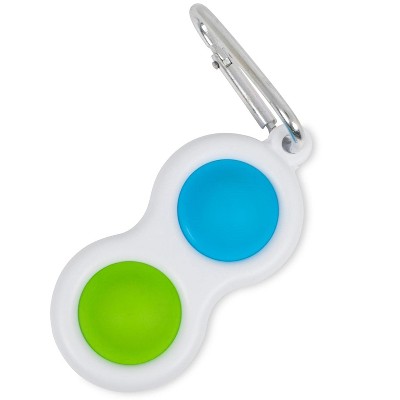 Toynk Push Pop Fidget Toy 2-Button Keychain | Blue/Green