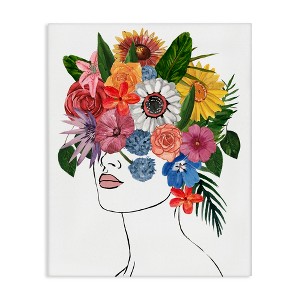 Stupell Industries Female Portrait Summer Flowers Canvas Art, 30" x 40" - 1 of 4