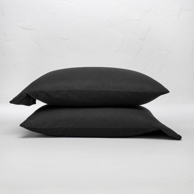 100% Washed Linen Solid Pillowcase Set - Casaluna™, 1 of 6