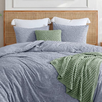 Lilac Cotton Full Queen Floral Comforter Set