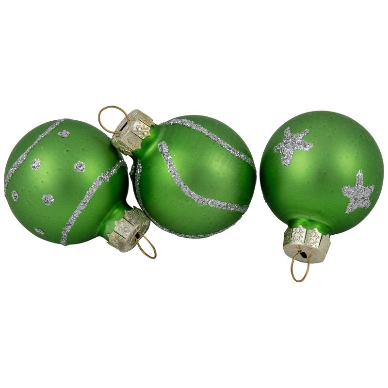Northlight Set of 20 Glass Christmas Decorations and Tree Topper 1.25" (35mm), 5 of 10