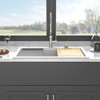 Gulches White Granite Composite Workstation Drop-in Quartz Kitchen Sink, 33"x22" - 4 of 4