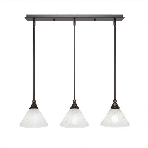Toltec Lighting Any 3 - Light Chandelier in  Dark Granite with 7" Gold Ice Shade - 1 of 1