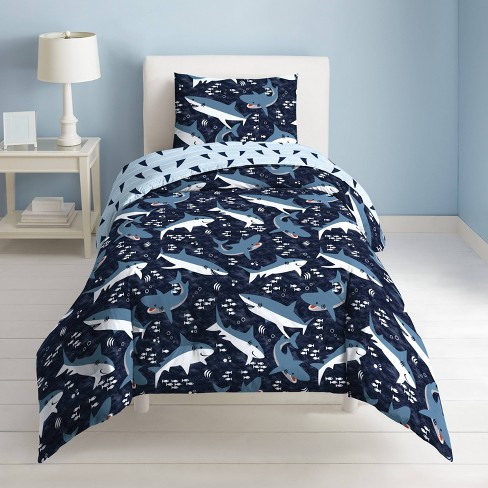 Twin Sharks Mini Comforter Set Dream, Shark Bedding Twin