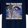 Screenshot Energy Meme Raccoon With Quesadillas In Space This Trash Panda Loves Quesadillas Unisex Navy Blue Graphic Tee - 2 of 3