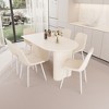 NicBex 63" Dining Table Set for 6 Cream Style Dining Table Round Wave Table Legs with 6 Chairs, Buy 6 Chairs and Get 2 Free - 3 of 4