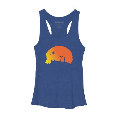 Women's Design By Humans Halloween witch silhouette By InfaredDesigns Racerback Tank Top