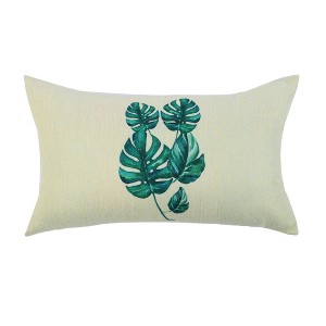 PiccoCasa Home Sofa Leaves Pattern Cotton Linen Pillow Case - 1 of 4