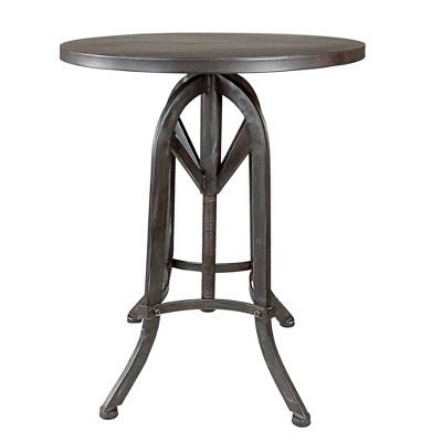 Industrial Black Metal Adjustable Height Side Table