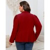 Womens Plus Size Long Sleeve Two Buttons Shawl Lapel Blazer - 2 of 4