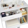 White Dressing Table Dressting Stool Lighted Mirror Makeup Table Vanity Set - 3 of 4