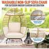 SereneLife Wicker Egg Chair with Cushions - 3 of 4