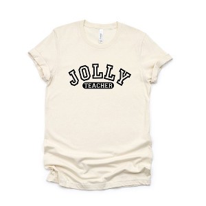 Simply Sage Market Women's Jolly Teacher Varsity Short Sleeve Graphic Tee - 1 of 4