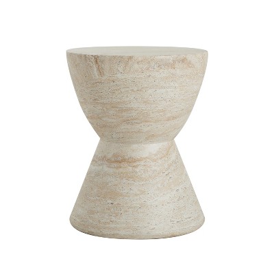 Christopher Knight Home Urkta Hourglass-shaped Light Weight Concrete Side Table, Travertine