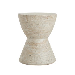 Christopher Knight Home Urkta Hourglass-shaped Light Weight Concrete Side Table, Travertine - 1 of 4