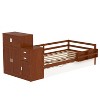 TIRAMISUBEST 95.5in Twin Size Wood Platform Bed with Guardrails Kids Bed Children's Bed Frame Brown - 4 of 4