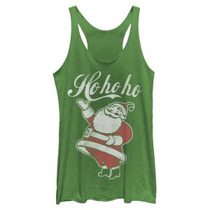 Women's Lost Gods Christmas Santa Classic Ho Ho Ho Racerback Tank Top - 1 of 3