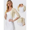 INSPIRE CHIC Women's Crop 3/4 Sleeve Sheer Floral Lace Shrug Cardigan Top - 2 of 4