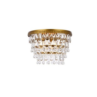 Elegant Lighting Nordic 3 - Light Flush Mount in  Brass