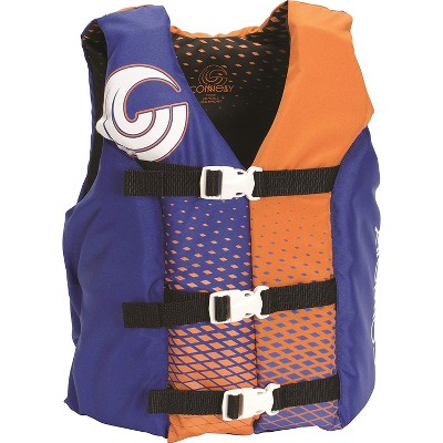 CWB Connelly Coast Guard Approved Nylon Youth Life Jacket PFD Vest, Navy/Orange