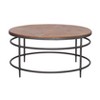 Treasure Trove Accents Cocktail Table Turner Natural/Black: Mango Wood Base, Iron Tabletop, 4-Leg Design - 3 of 4
